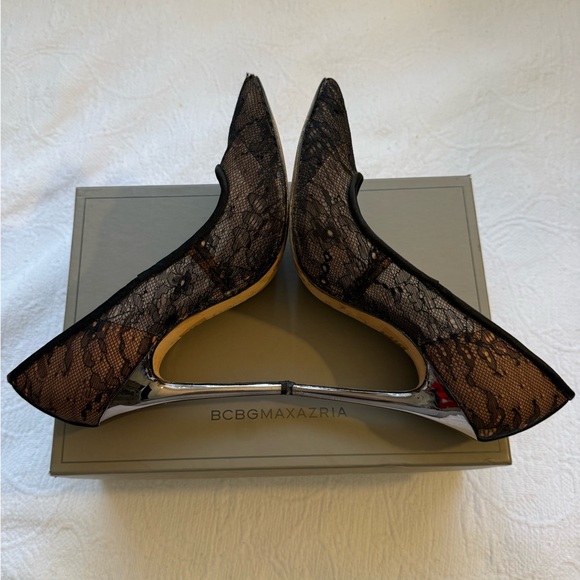 BCBGMaxAzria Black Lace Heels. Style MA-OPIA. - Picture 6 of 11
